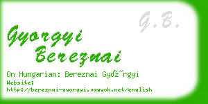 gyorgyi bereznai business card